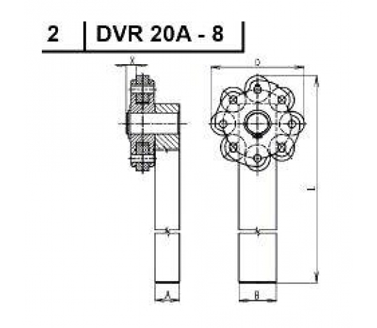 Držák vroubkovacích koleček 241632 DVR 20A-8 /231.020/