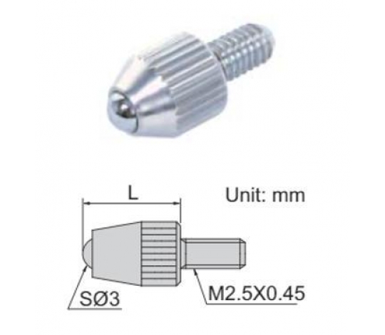 INSIZE 6282-0104 měřící dotek pro úchylkoměry kuličkový L=8,3mm