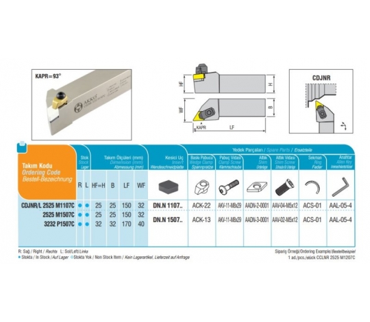 Soustružnický držák VBD CDJNR 2525 M1107C