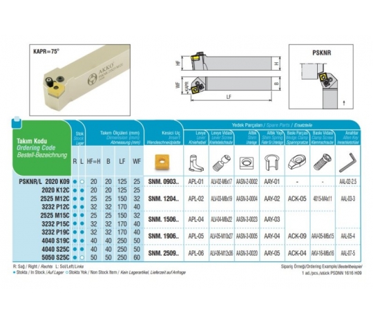 Soustružnický držák VBD PSKNR 2525 M 15 C