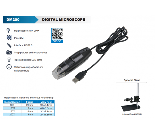 ACCUD MS36B univerzální stojánek pro digitální mikroskop