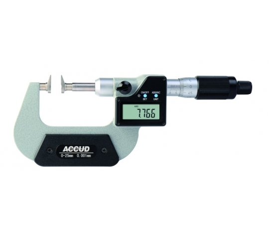 ACCUD 339-001-01 digitální mikrometr s měřícími čelistmi 0-25mm/0-1