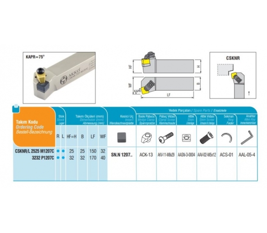 Soustružnický držák VBD CSKNR 2525 M1207C