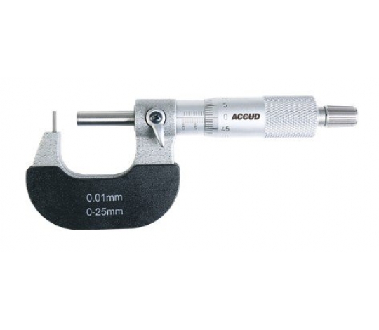 ACCUD 341-001-06 třmenový mikrometr 0-25mm s válcovou měřicí plochou (0.01mm)