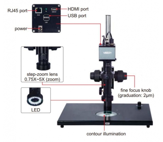 Zaostřovací mikroskop s displejem ISM-DL510 Insize