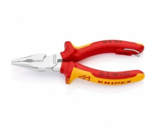 KNIPEX 0826145T kombinované kleště VDE špičaté 145mm ( s pojistkou + chrom )