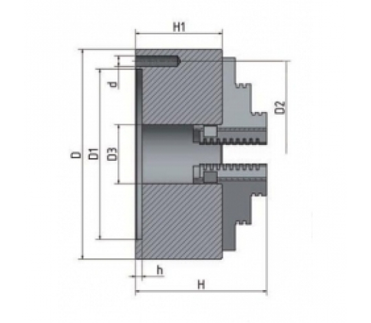 4-čelisťové sklíčidlo s centrickým upínáním ø 160 mm