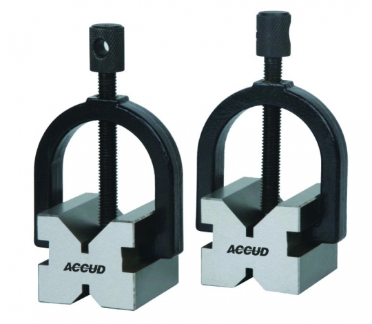 ACCUD 636-045-01 V-BLOCK - prizmatické podložky ocelové s třmenem 45x41x35mm ( 1 pár )