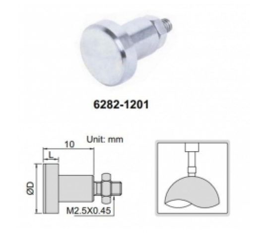 INSIZE 6282-1204 měřící dotek pro úchylkoměry plochý Ø25mm
