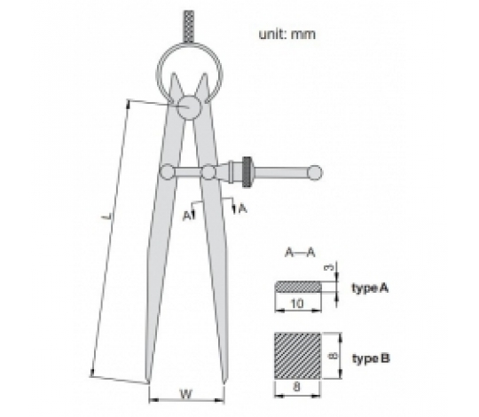 ACCUD 985-004-01 kružítko s pružinou 100mm ( 0-90mm )