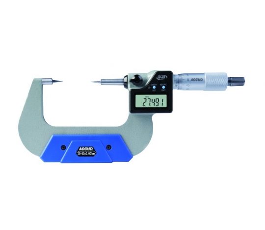 ACCUD 317-001-02 digitální mikrometr se špičatými měřicími plochami 0-25mm/0-1
