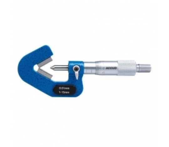 ACCUD 334-045-07 třmenový mikrometr 25-45mm s prizmatickými měřicími plochami 7 flute 128°34'17