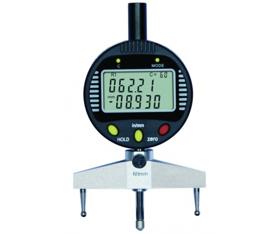 ACCUD 296-700-11 digitální úchylkoměr s nástavcem pro měření rádiusu / R5-700mm/0.2-27.5“ / 0.01mm/0.001