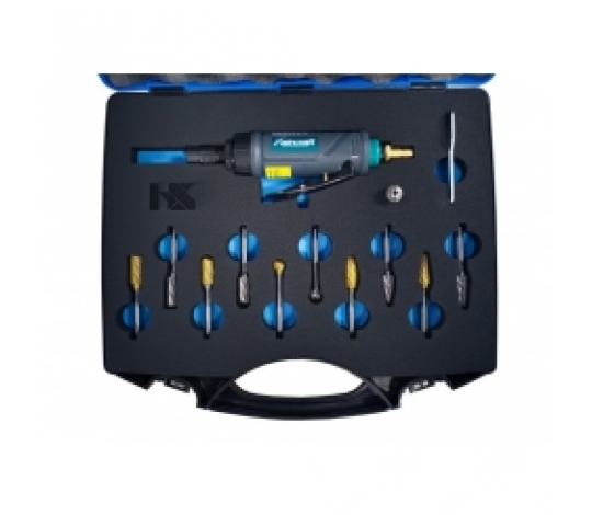 Sada 11 dílů - technické frézy OCEL + GOLD 12 s bruskou AIRCRAFT