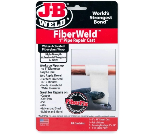 J-B WELD 38248 opravná fiber páska Pipe Repair Cast pro portubí do pr. 25mm ( š5,1xd122cm )