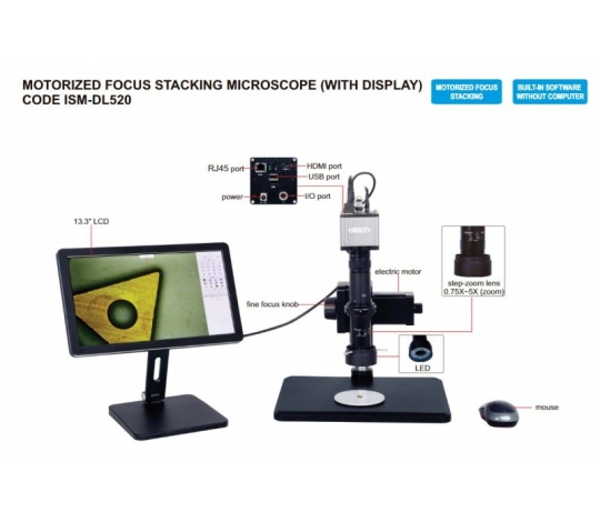 INSIZE ISM-Dl520 motorizovaný mikroskop s displejem