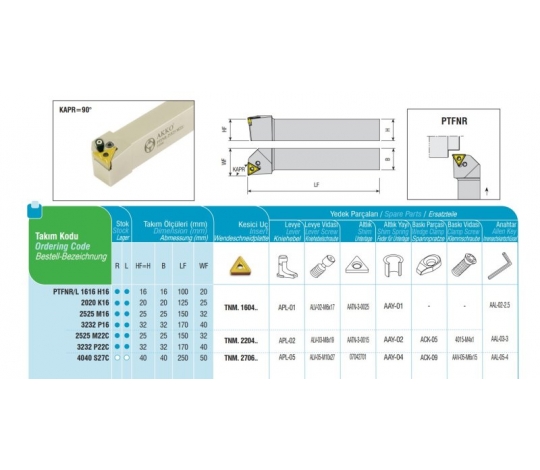 Soustružnický držák VBD PTFNR 2525 M 22 C