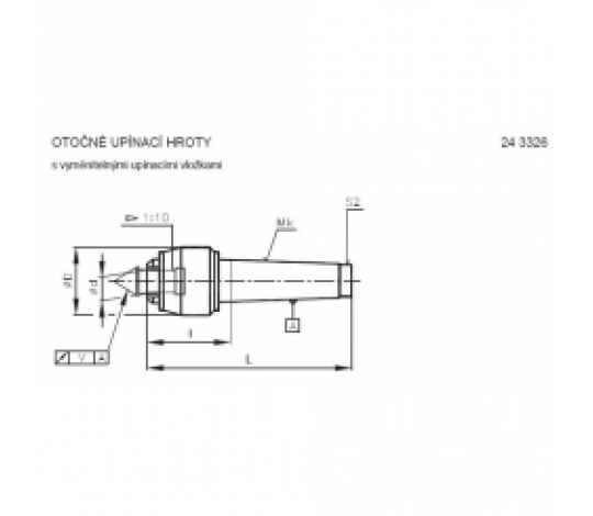 VÝPRODEJ - Otočný upínací hrot s vyměnitelnými vložkami, 243326, Mk3