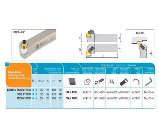 Soustružnický držák VBD CCLNL 2525 M1607C