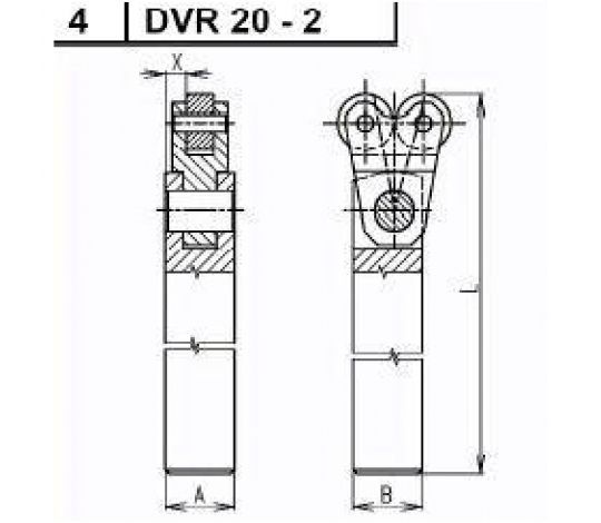 Držák vroubkovacích koleček 241632 DVR 20-2 typ C /231.044/