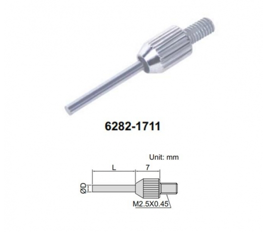 INSIZE 6282-1715 měřící dotek pro úchylkoměry válcový Ø2mm, L=18mm