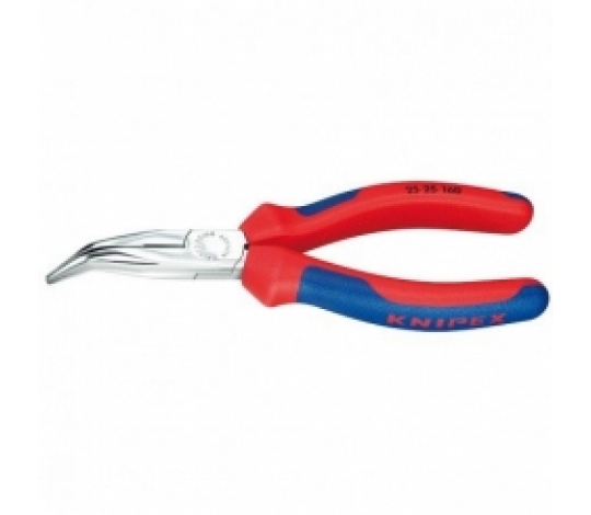 KNIPEX 2525160 půlkulaté kleště zahnuté s ostřím 160mm ( rukojeti s dvousložkovým návlekem + chrom )