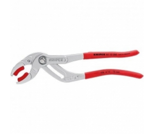 KNIPEX 8113250 kleště na trubky a sifony délka 250mm ( s plastovými čelistmi pro citlivé povrchy; do pr. 75 mm , chrom )