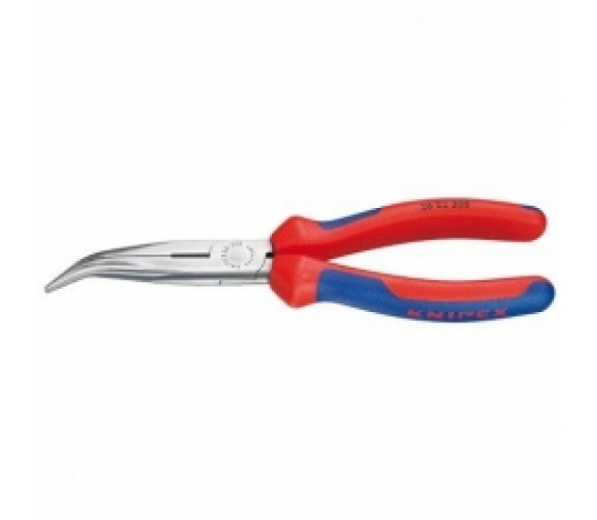 KNIPEX 2622200 půlkulaté kleště zahnuté dlouhé s ostřím 200mm ( rukojeti s dvousložkovým návlekem )