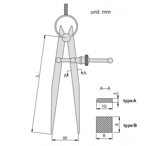 ACCUD 985-004-01 kružítko s pružinou 100mm ( 0-90mm )