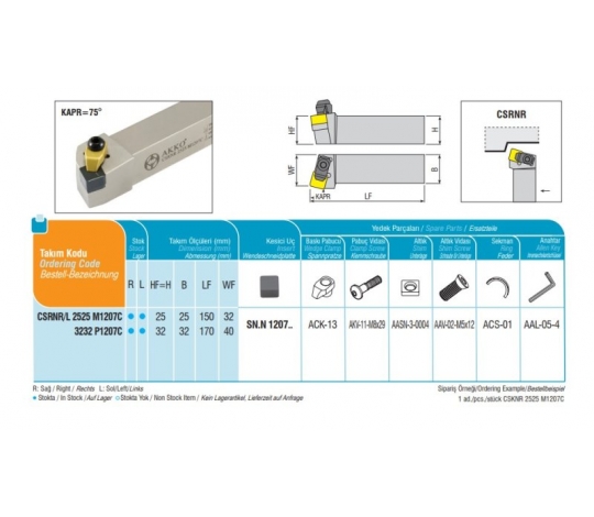 Soustružnický držák VBD CSRNR 2525 M1207C