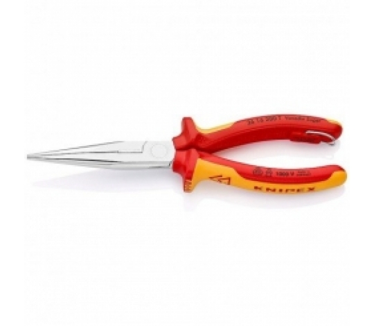 KNIPEX 2616200T půlkulaté kleště dlouhé VDE s ostřím 200mm ( s pojistkou + chrom )