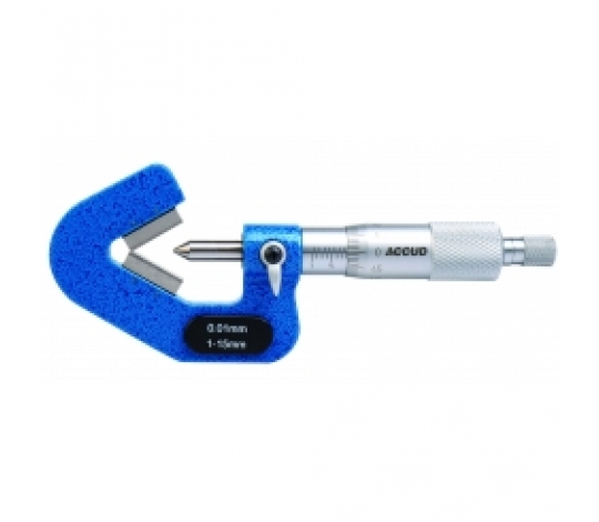 ACCUD 334-006-01 třmenový mikrometr 1-15mm s prizmatickými měřicími plochami 3 flute 60° (0.01mm)