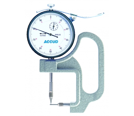 ACCUD 440-010-22 číselníkový toušťkoměr pro měření tlouťky stěn trubek, 0-10mm
