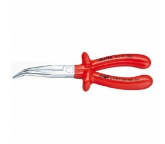 KNIPEX 2627200 půlkulaté kleště zahnuté VDE dlouhé s ostřím 200mm ( rukojeti máčené + chrom )