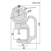 Číselníkový tloušťkoměr 0-30 mm s přesností 0,035 mm INSIZE 2366-30 ( typ A )