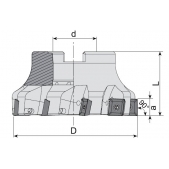 Fréza nástrčná čelní 90° AFM90-SE12-D063-A22-Z05-H