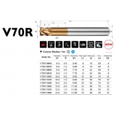 TK stopková fréza toroidní do 70HRC V70R1220, pr. 12mm, R2