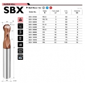 TK stopková fréza kopírovací SBX0104, 1x2 mm, R0,5