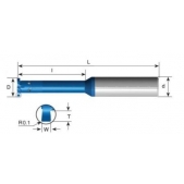 Tvrdokovová fréza 16x1,95 tvar T pro vnější a vniřní drážkování MG1616E45W19