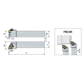 Soustružnický držák VBD AKKO JET PWLNR 2525 M08-H ( s vnitřním chlazením )