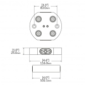 RL52A-4-TRT100 Základní upínací deska single - 52mm - RockLock Ø116mm x 25mm