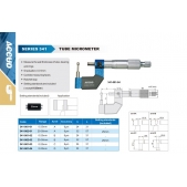 ACCUD 341-002-02 třmenový mikrometr 25-50mm s válcovou měřicí plochou 8xΦ3.5mm (0.01mm)