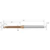 TK stopková fréza kopírovací do 70HRC V70BF00504, pr. 0,5mm, R0,25