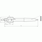 Záhlubník s kuželovou stopkou a vodícím čepem HSS 221607 28x14 mm