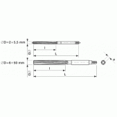 Výstružník ruční s válcovou stopkou, form B HSS 221420 9 mm H7