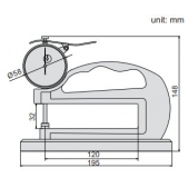ACCUD 444-010-12B číselníkový tloušťkoměr se základnou, ploché doteky 0-10mm ( 0.02mm )