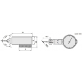 ACCUD 261-008-62P páčkový číselníkový úchylkoměr 0-0.8mm ( 0.01mm ) ciferník pr.  37,5mm