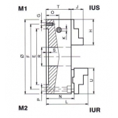 Samostředící univerzální sklíčidlo IUS - s tvrdými vnějšími SCV a vnitřními SCN čelistmi 243801 125/3-2-M1, 123210
