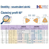 VBD CARBE 16IL stoupání 0,5-3,0mm MC PK2550 - metrický závit vnitřní levý částečný profil