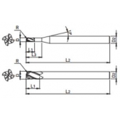 TK stopková fréza kopírovací pro obrábění grafitu 1x3x30x80x4 / R0,5 Z4